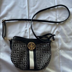 Tommy Hilfiger Monogram Black and White Crossbody Bag